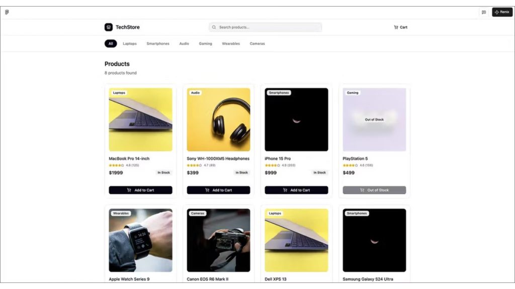 ứng dụng danh sách sản phẩm thương mại điện tử