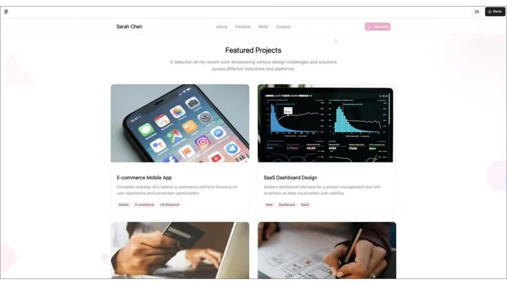 mẫu website AI dành cho Portfolio của nhà thiết kế UI