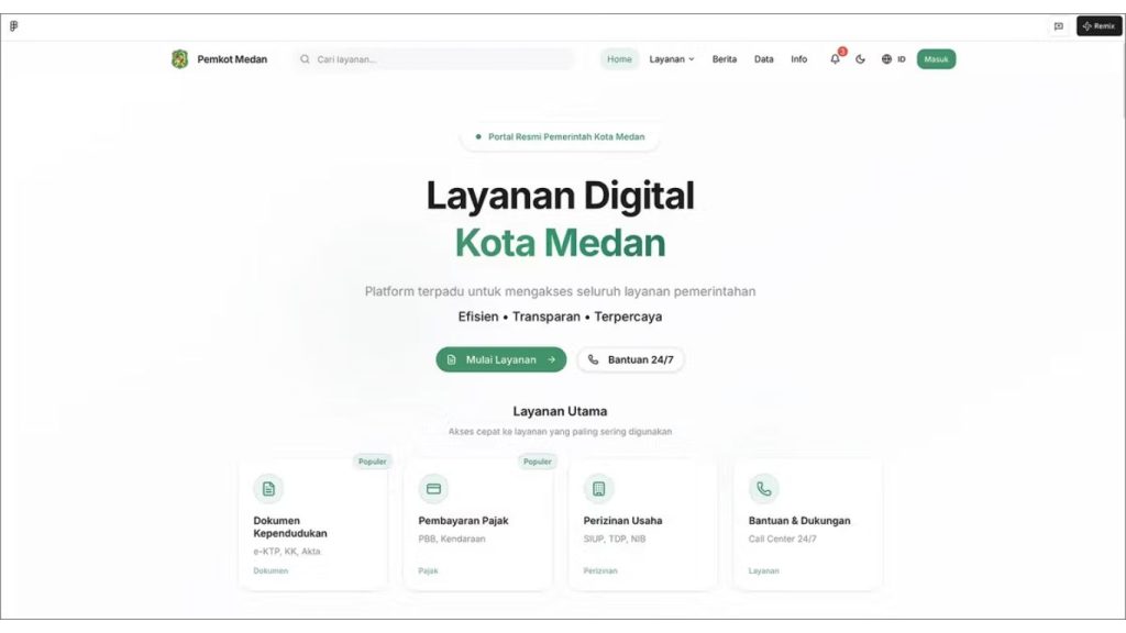 cổng thông tin chính thức của chính quyền thành phố Medan