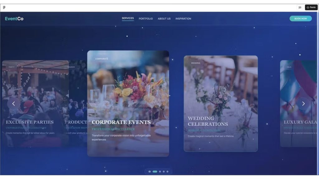 mẫu website AI dành cho Agency tổ chức sự kiện
