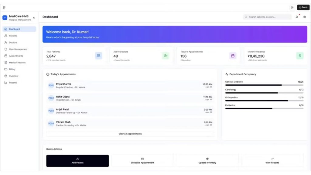 hệ thống quản lý bệnh viện