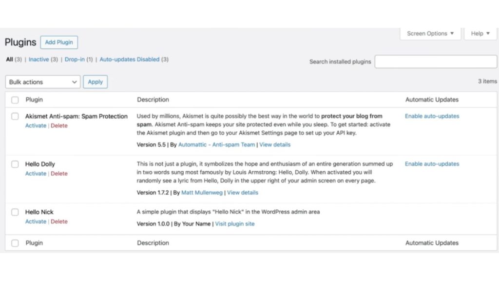 truy cập và kích hoạt plugin mới