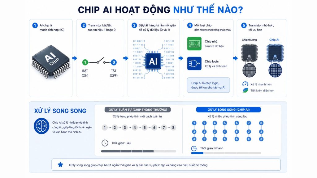 Cách hoạt động của chip AI