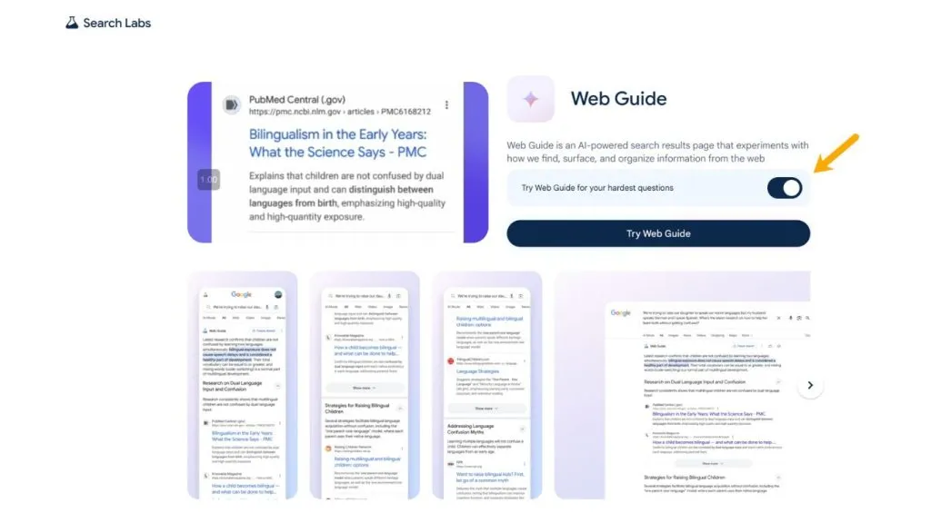 tính năng Google Web Guide 