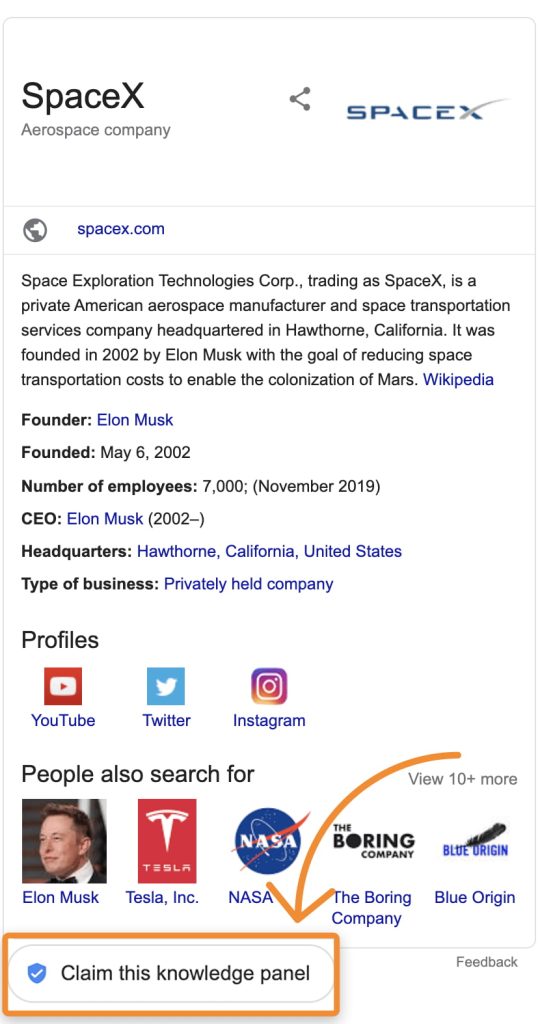 Doanh nghiệp có thể xác minh và đề xuất chỉnh sửa Google Knowledge Panel.