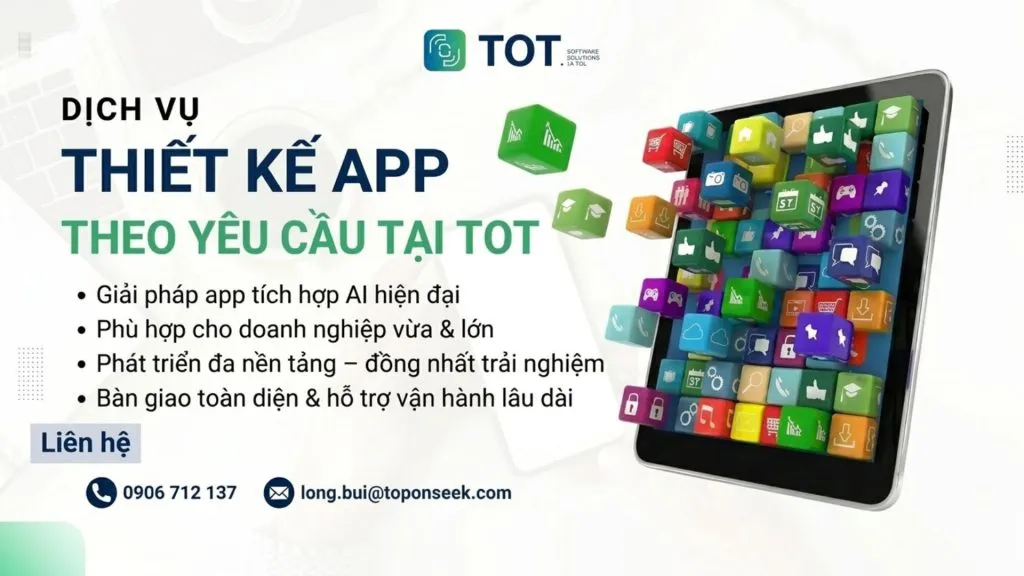 dịch vụ thiết kế app theo yêu cầu tại tot