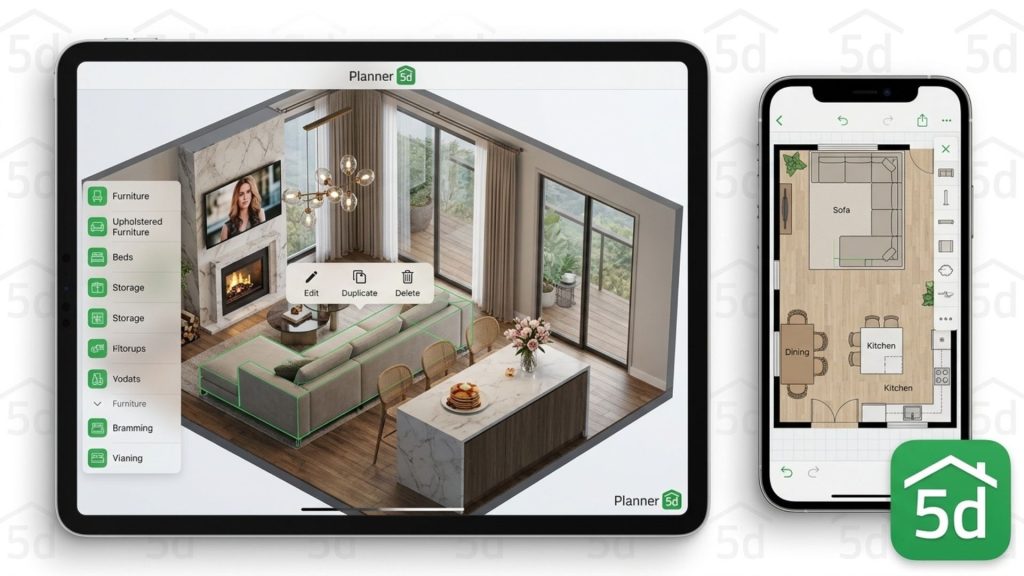 Phần mềm thiết kế đồ họa trên điện thoại Planner 5D trực quan