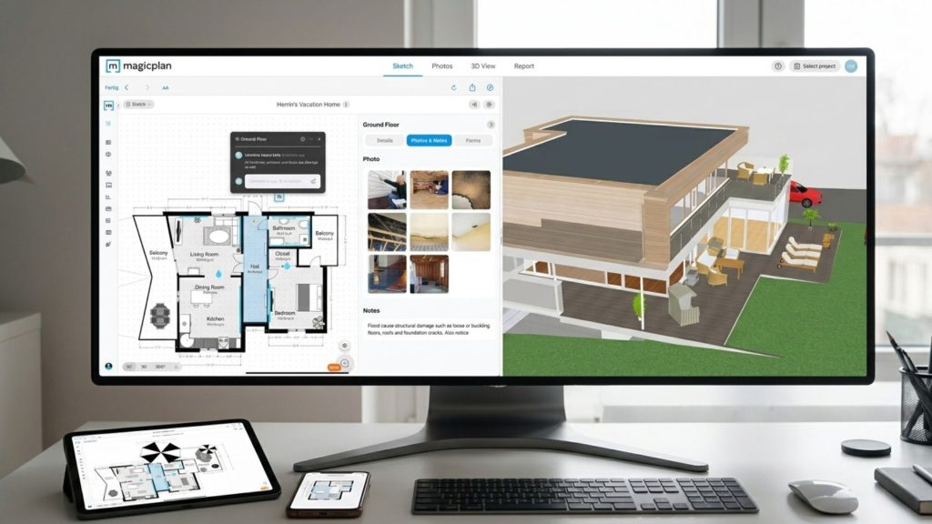 Ứng dụng thiết kế trên điện thoại MagicPlan quét sơ đồ mặt bằng