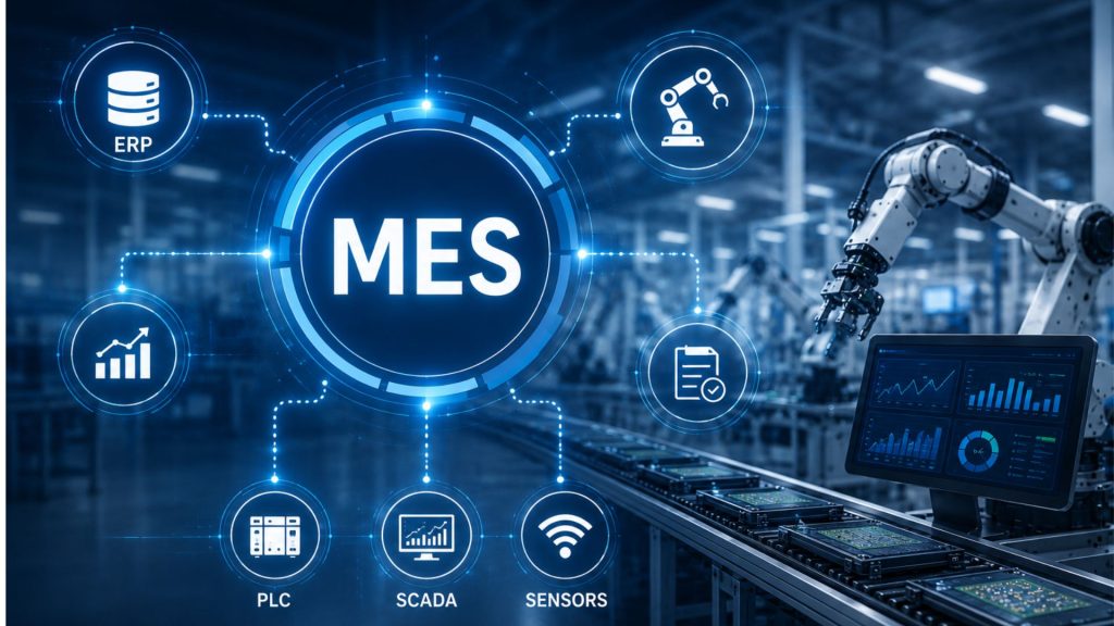 Hệ thống MES kết nối ERP với PLC, SCADA