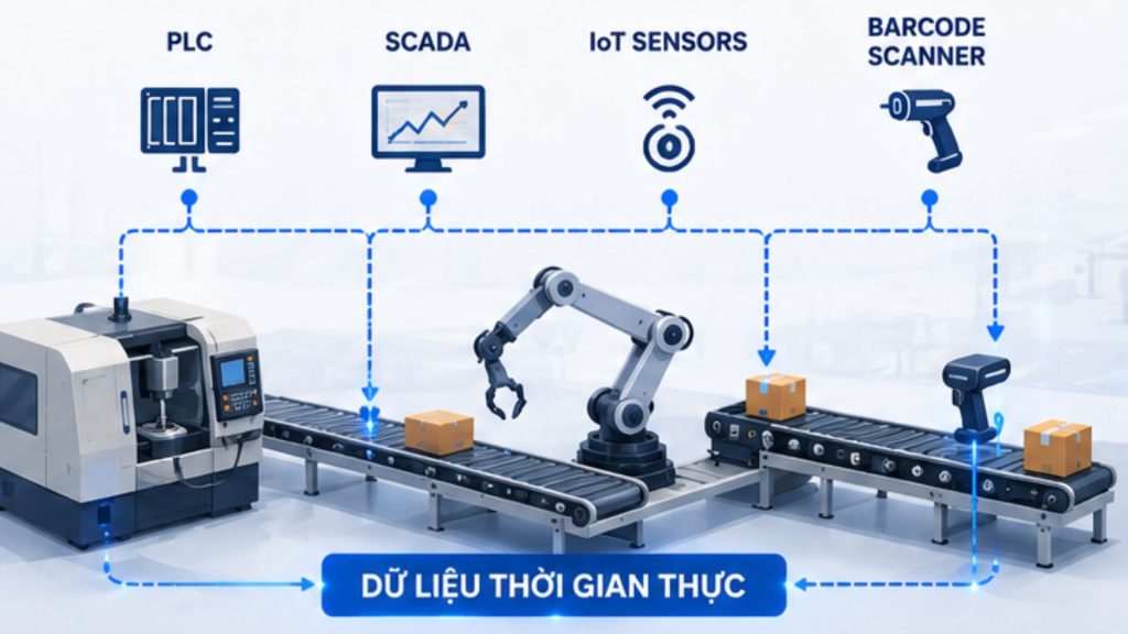 Cách hệ thống MES hoạt động theo thời gian thực 