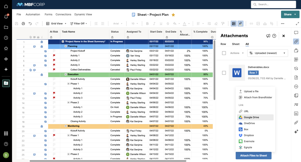 Smartsheet – Flexible construction project management software