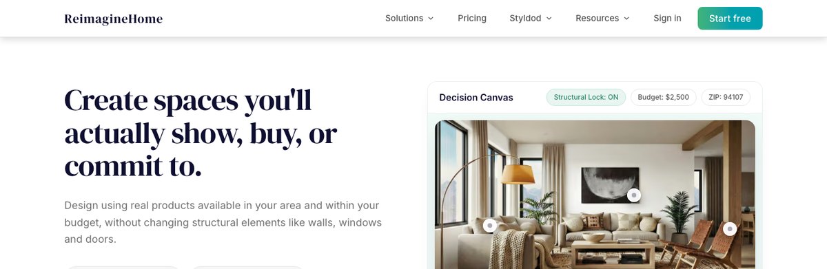 REimagine Home AI space refresh interface