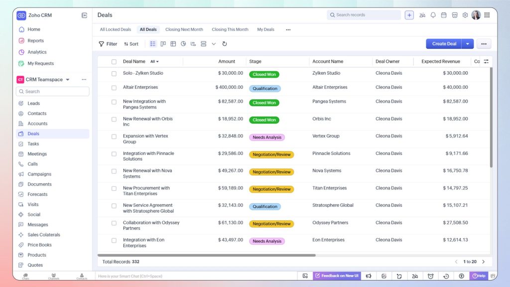 Zoho CRM software