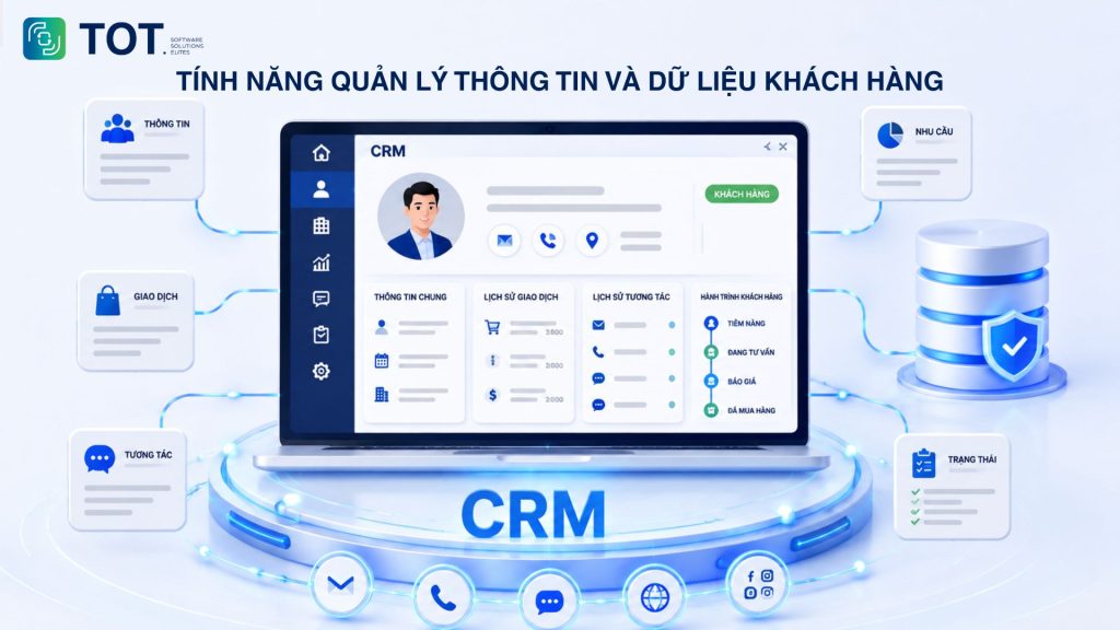 CRM's function for managing customer information and data