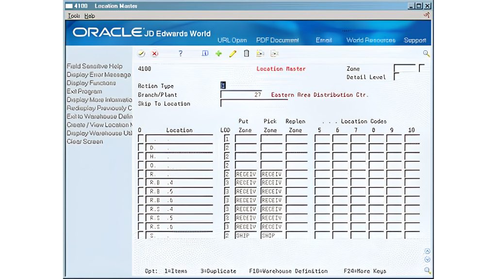 Phần mềm quản lý kho theo vị trí Oracle 