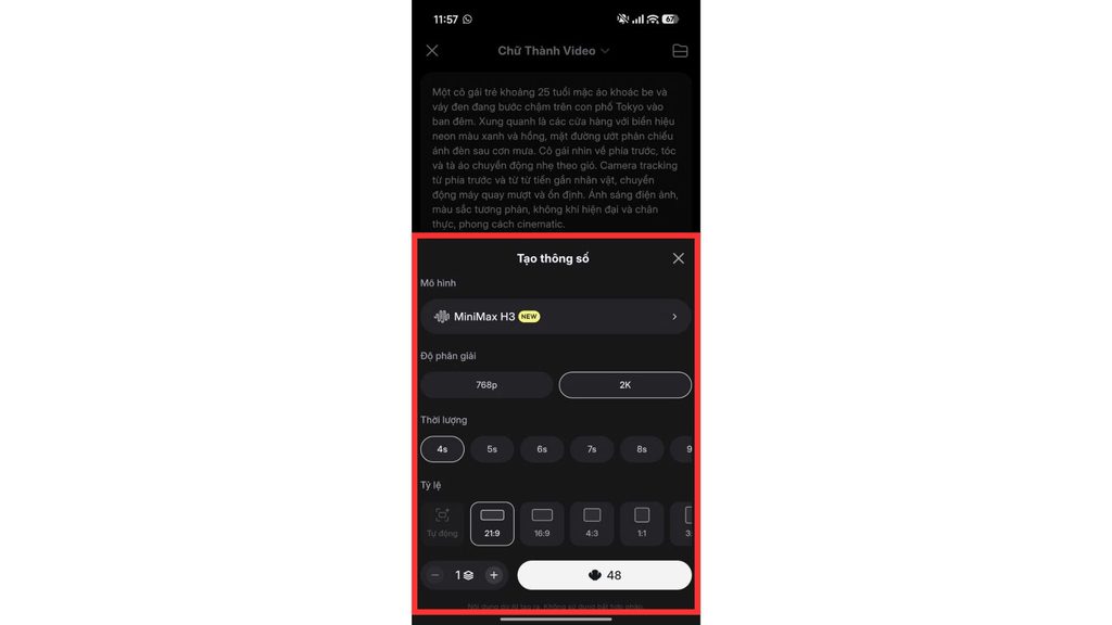 tạo video bằng hailuo ai trên điện thoại