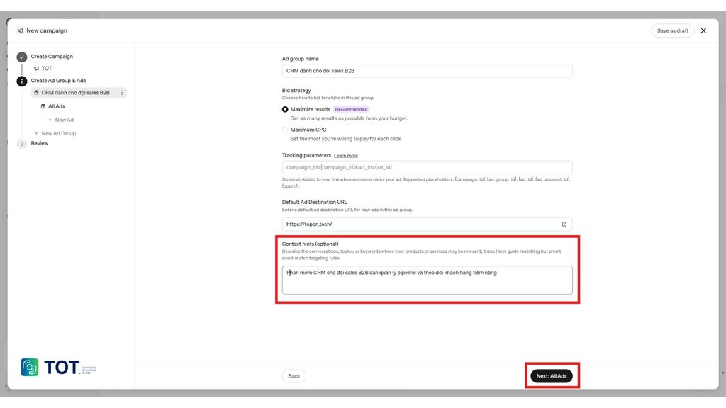 Context Hints chatgpt ads
