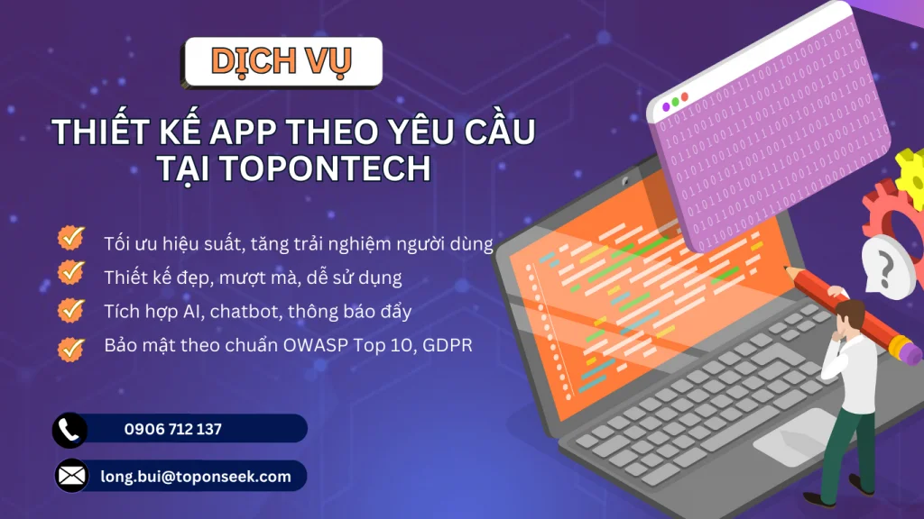 Dịch vụ thiết kế app theo yêu cầu tại TopOnTech