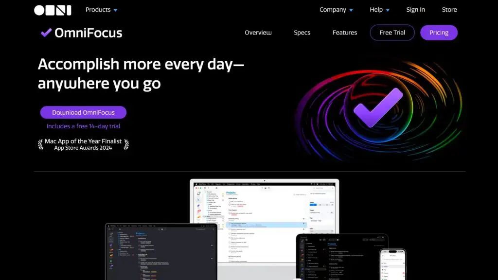 OmniFocus app quản lý thời gian iPhone