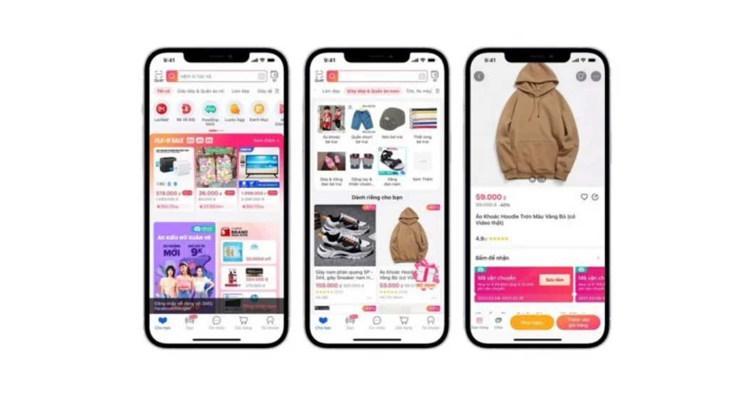Thiết kế giao diện app tối ưu UI cho mua sắm nhanh