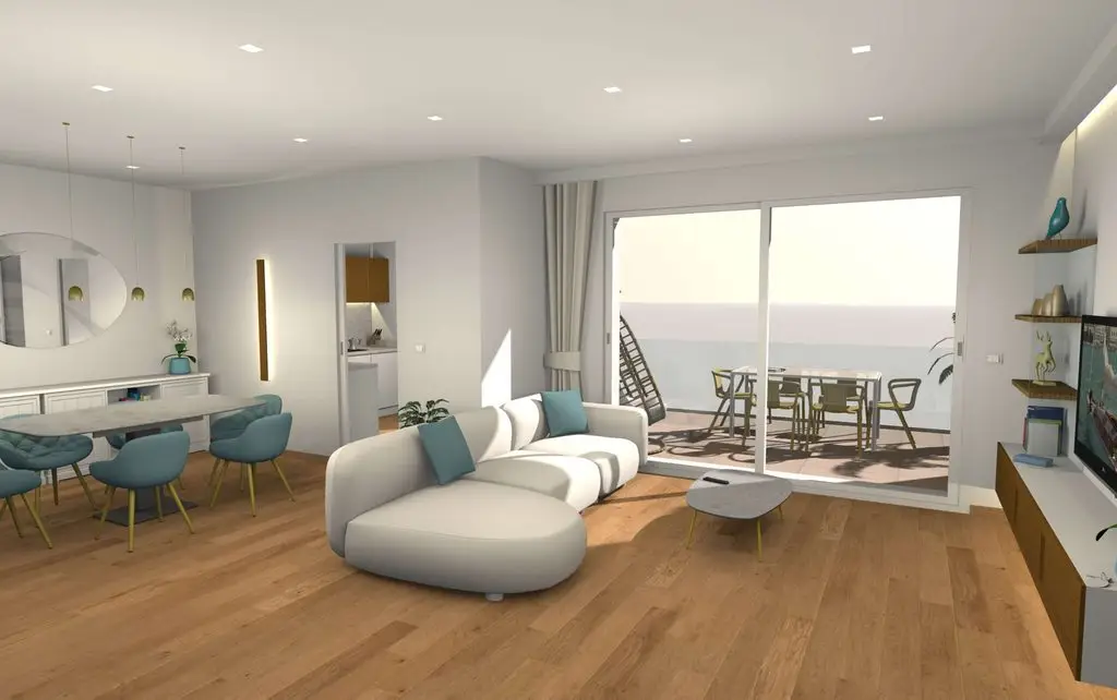 Sweet Home 3D free home design software arranging furniture on a computer