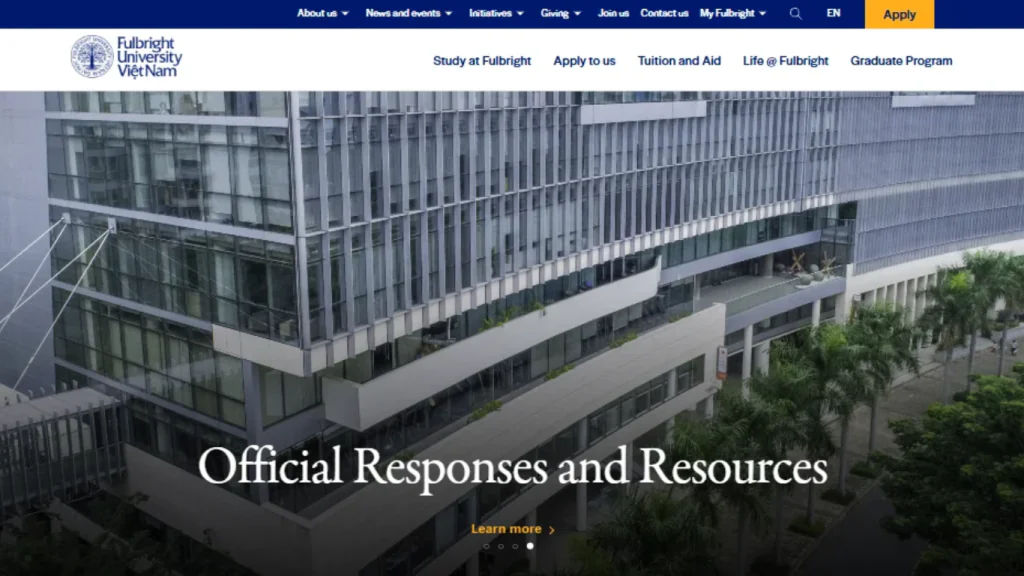 Dịch vụ thiết kế website chuẩn SEO cho Đại học Fulbright Việt Nam