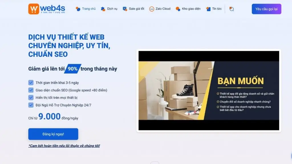 công ty thiết kế website chuyên nghiệp tại Hà Nội web4s