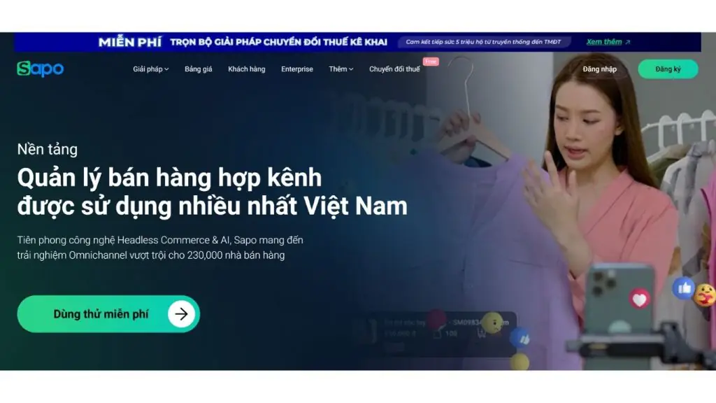 nền tảng thiết kế website sapo