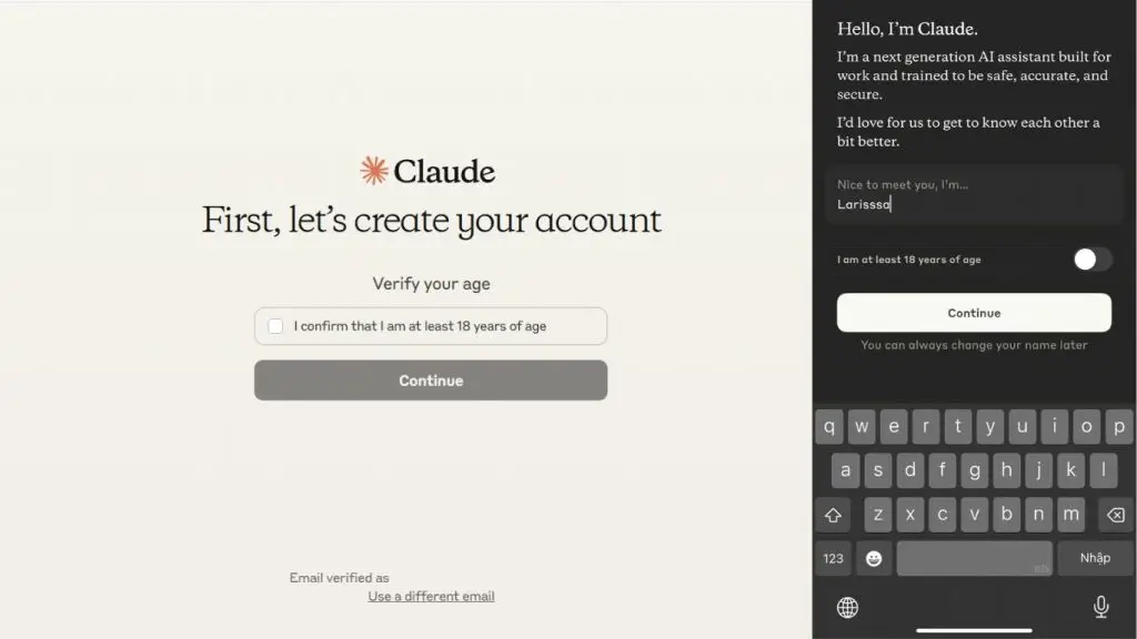 Hoàn tất đăng ký Claude AI