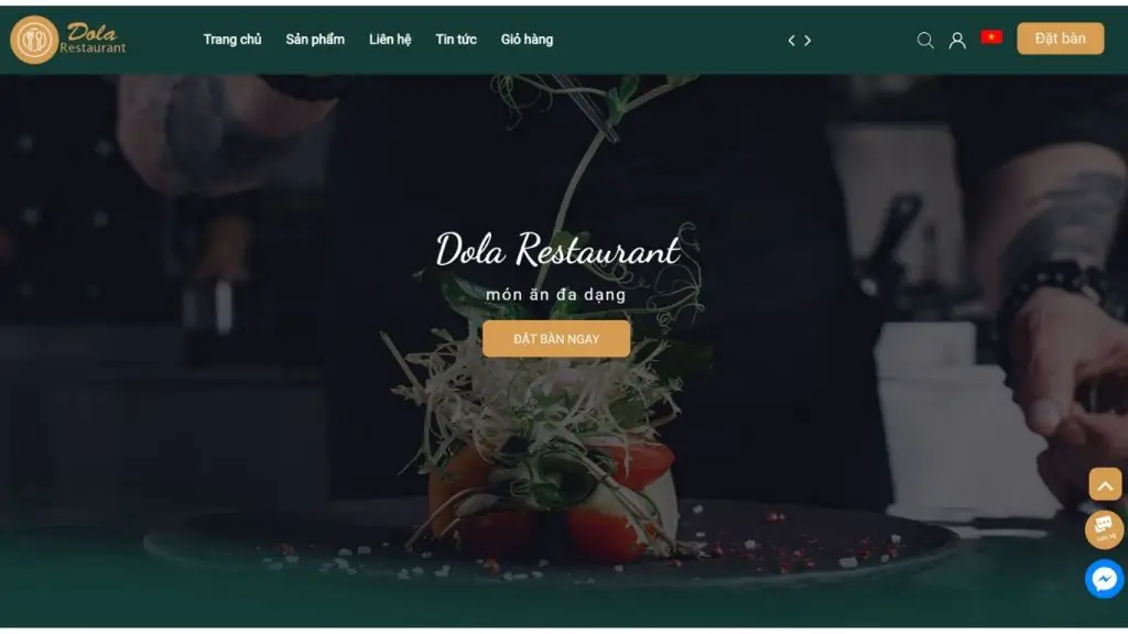 Giao diện website nhà hàng cổ điển, sang trọng