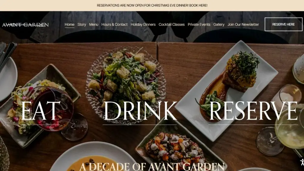 Giao diện website nhà hàng chay - Avant Garden
