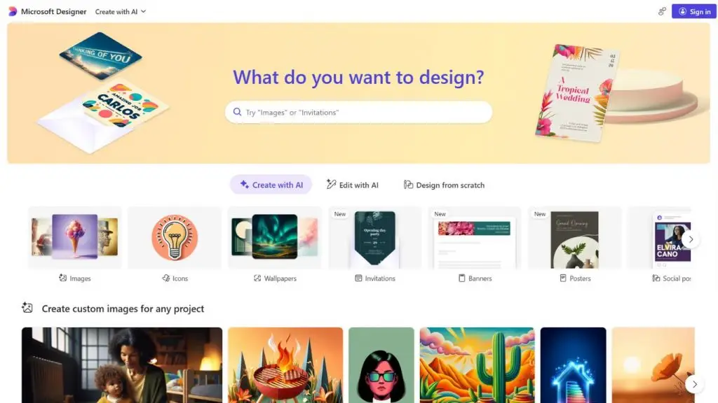 Microsoft Designer AI tạo hình ảnh và poster chuyên nghiệp