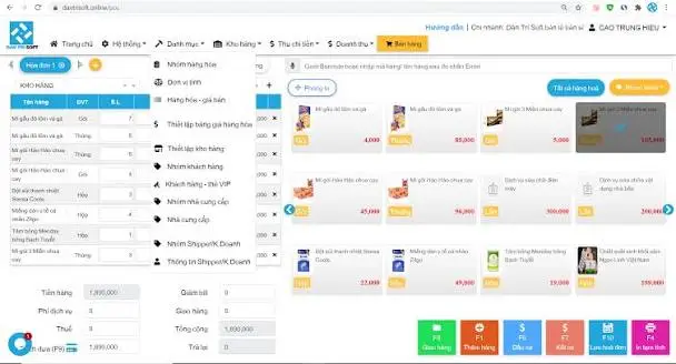 The free DanTriSoft sales management software interface