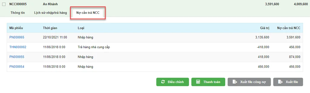 The KiotViet store management app interface on a phone