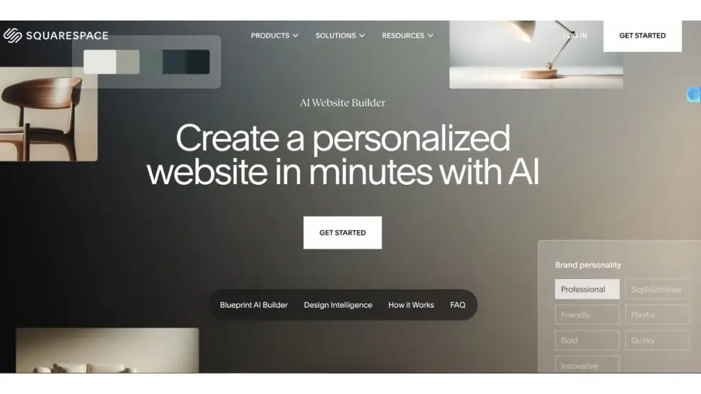 Công cụ Squarespace với thiết kế tối giản và bố cục thẩm mỹ