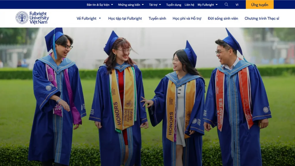 Custom website design project by TOT for Fulbright Vietnam