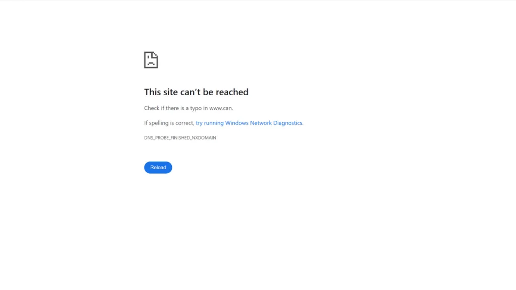 This site can’t be reached