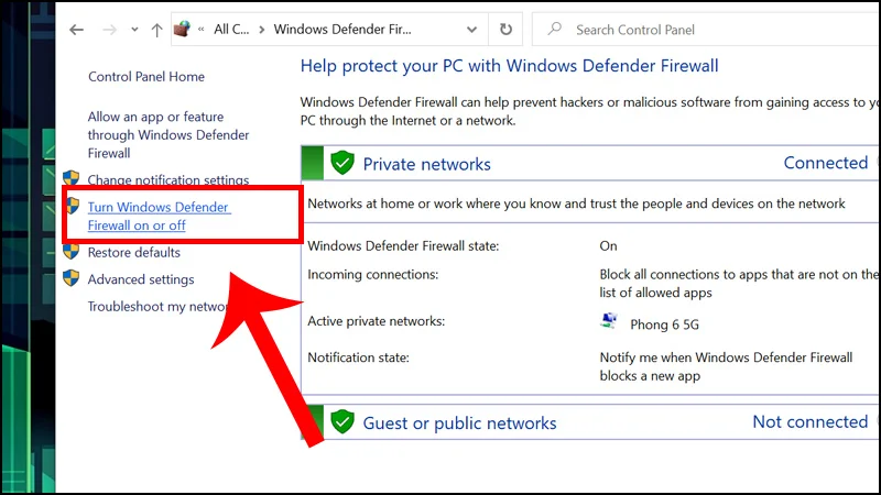 Tắt tạm tường lửa hoặc phần mềm diệt virus để sửa lỗi web