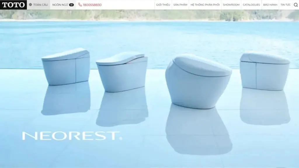 website for TOTO Vietnam developed by TOT