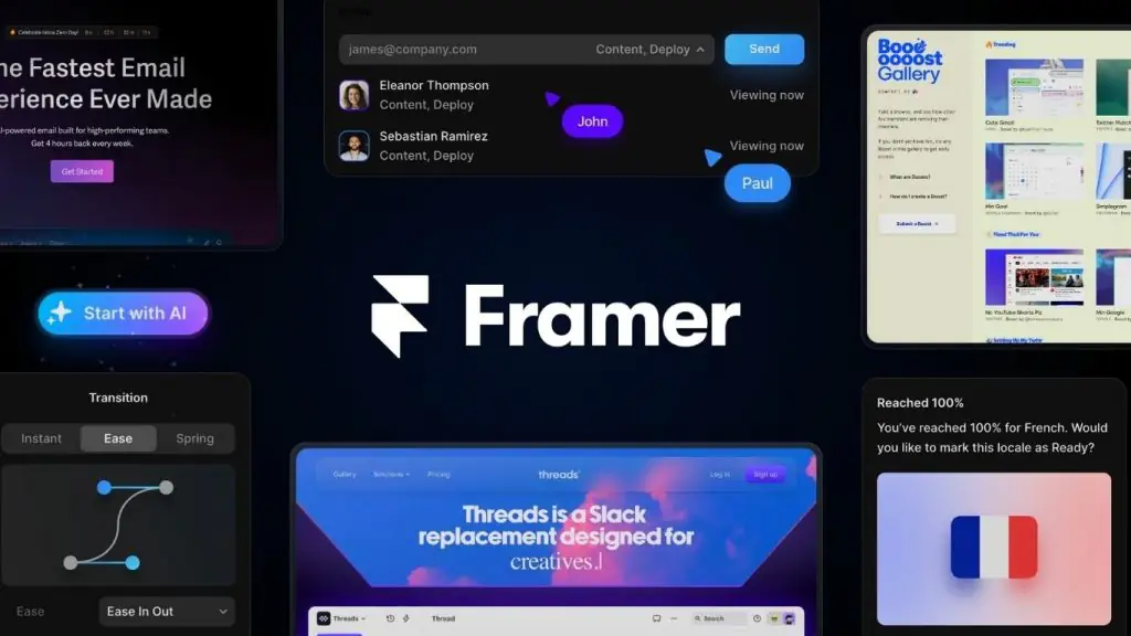 nền tảng thiết kế trang web Framer