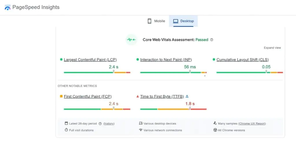 Google PageSpeed Insights kiểm tra tốc độ website.