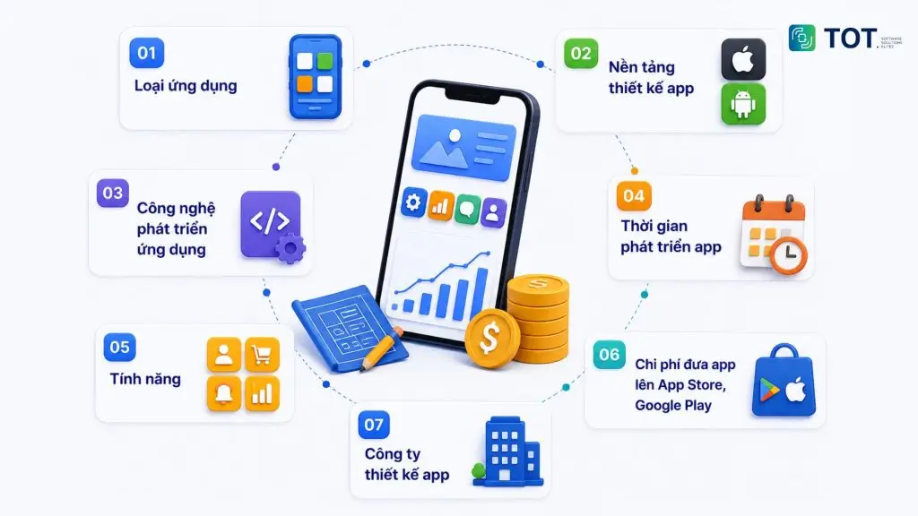 các yếu tố quyết định chi phí thiết kế app