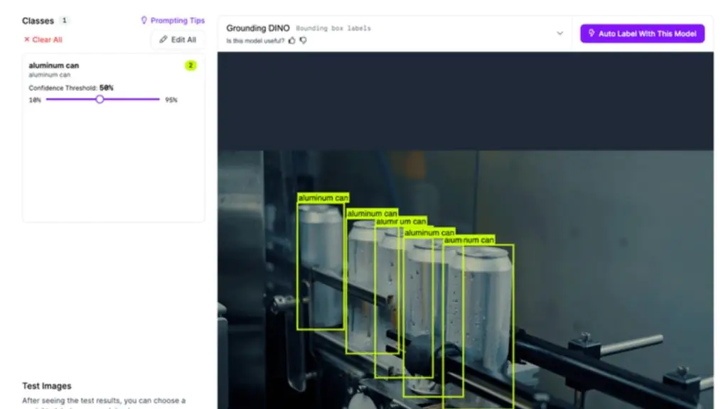 Tự động gán nhãn lon nhôm bằng Auto Label trong Roboflow