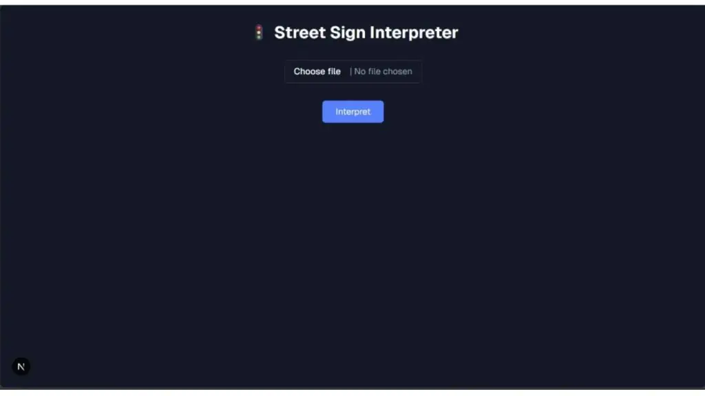 Ứng dụng Street Sign Interpreter