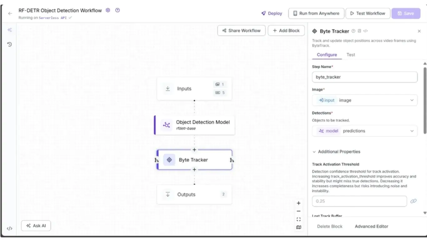 Thêm byte tracker vào mô hình
