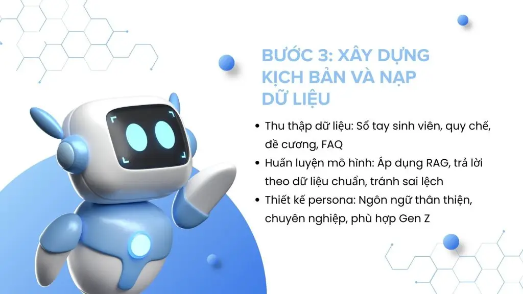 xây dựng kịch bản, nạp dữ liệu và huấn luyện AI