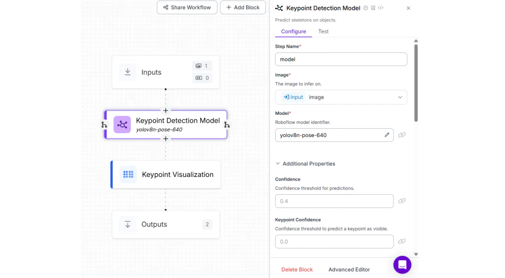Quy trình Roboflow để phát hiện các điểm mấu chốt