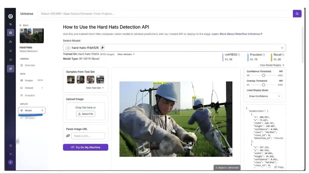 tìm kiếm ID của mô hình trong mục "model"