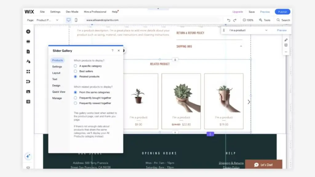 Wix ADI tạo layout website