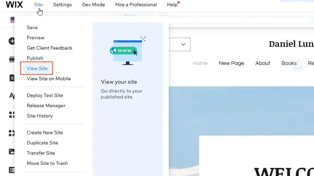 Xuất bản website trên Wix